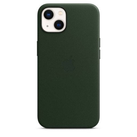 Чохол Leather Case with MagSafe на iPhone 13 Sequoia green